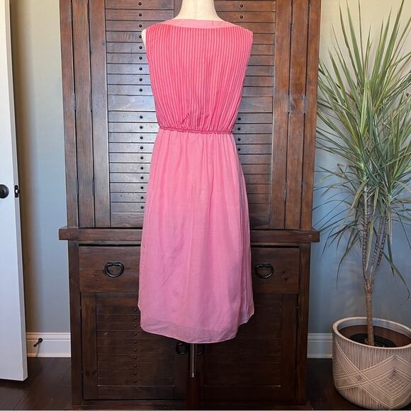 NWT Max Studio Cotton SILK Sleeveless Pink Smocked Beaded Bust Dress Sz M - Picture 7 of 15